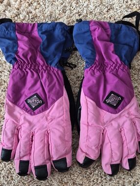 Burton Kids Pink, Light Pink & Purple Insulated Snow Gloves, Lg
